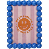 Photo Frame Smiley Polyresin Blauw 10X15Cm