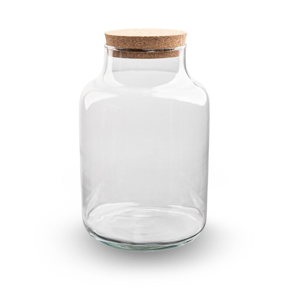 Terrarium Bottle 'Milky' With Led-Lighting - Closed Terrarium Ø 21 Cm ↑ 30 Cm
