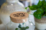 'Love Mom' Terrarium Mia + Engraved Cork With Light - Diy Kit - Ø 24.5 Cm ↑ 30 Cm - Mother’s Day