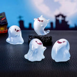 Set Of 6 Ghosts -  Glow-In-The-Dark Forest Spirits Miniature - Elf Figure Ghost Fairy Garden Plant - Kodama Family Set