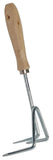 Hand Cultivator - Three-Pronged - Galvanized Steel - Wooden Handle